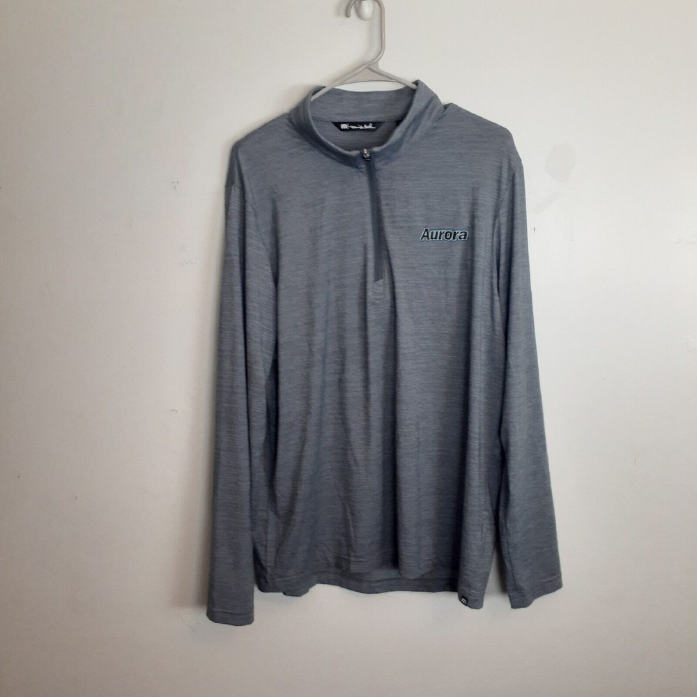 Travis Mathew Crestview 1/4 Zip Pullover Shirt Men L Gray Long Sleeved Golf